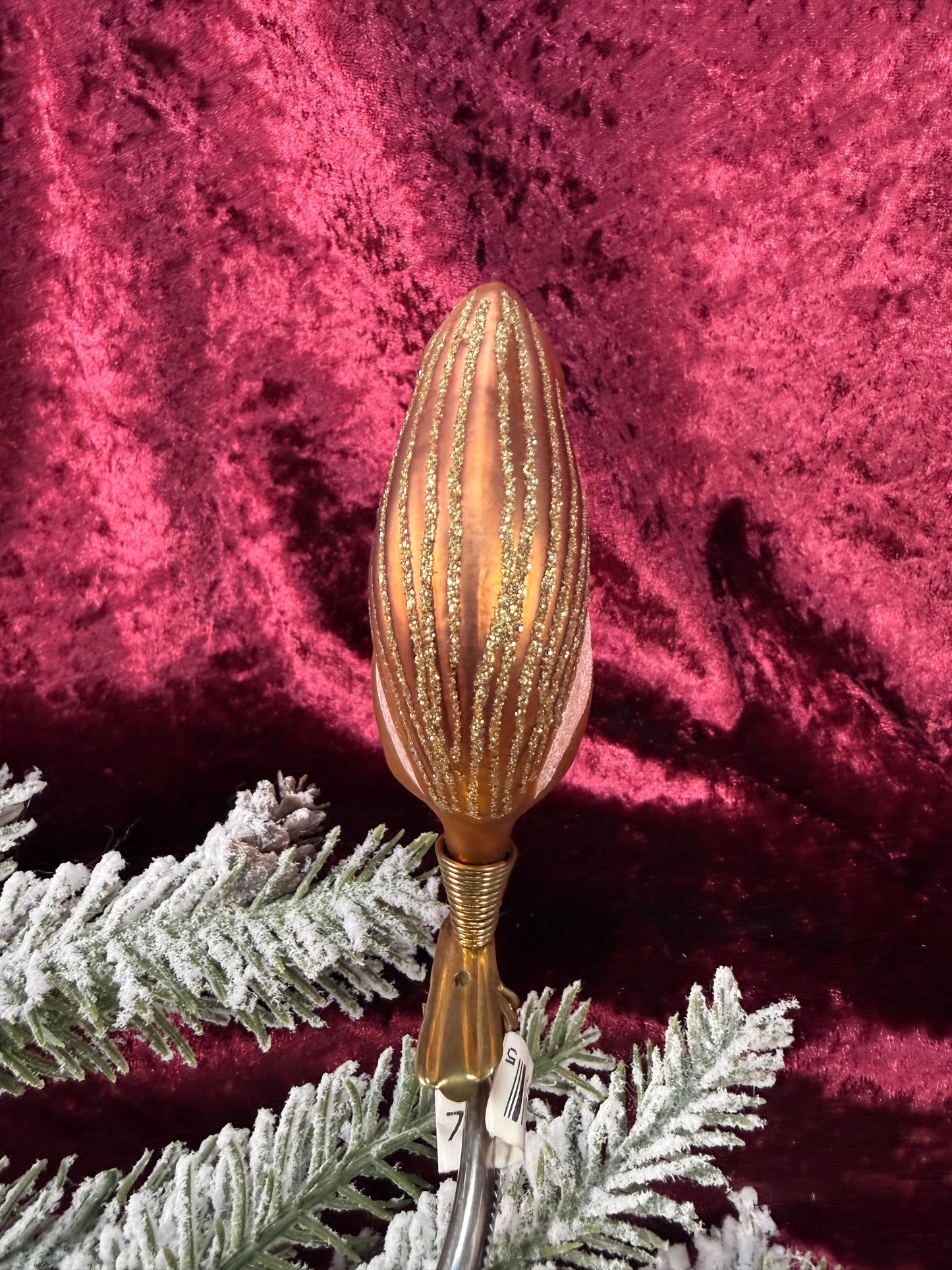 Vintage Christmas - Clip On Ornament - Glass Glittery Squirrel - Inge Glas - Germany