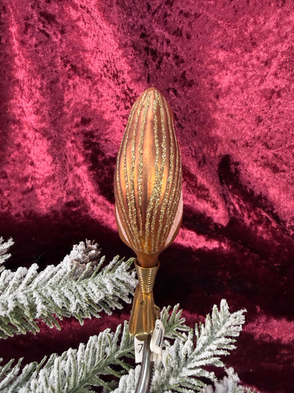 Vintage Christmas - Clip On Ornament - Glass Glittery Squirrel - Inge Glas - Germany