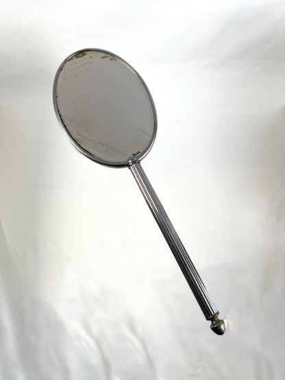 Vintage Hand Mirror - Sage Green Art Deco