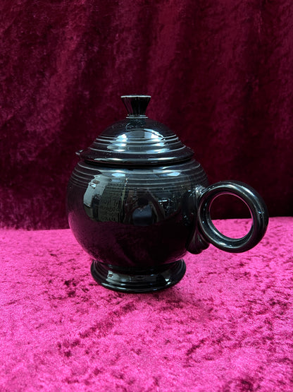 Vintage FIestaware Ceramic Teapot - Homer Laughlin Black 44 Oz Serving Pot