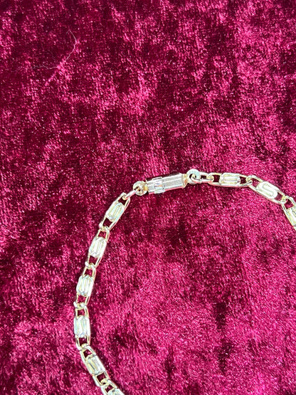 Vintage Jewelry - Bracelet - Gold Tone Metal - Pink Heart Pendant - Germany