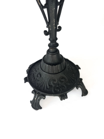 Antique Art Nouveau Black Cast Iron Plant Stand Pedestal