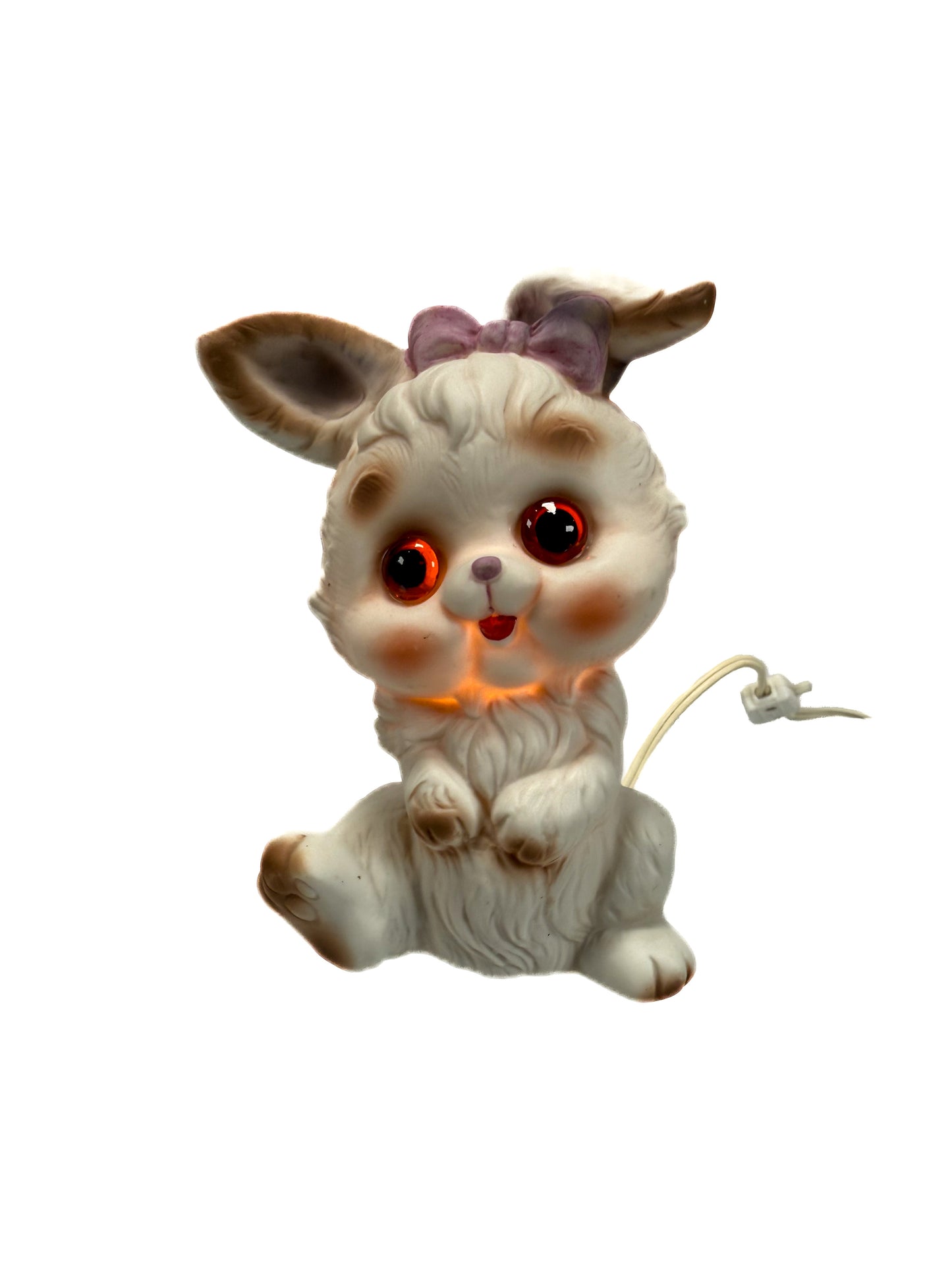 Vintage Lamp - Anthropomorphic Bunny Ceramic Table Lamp - Made in Japan