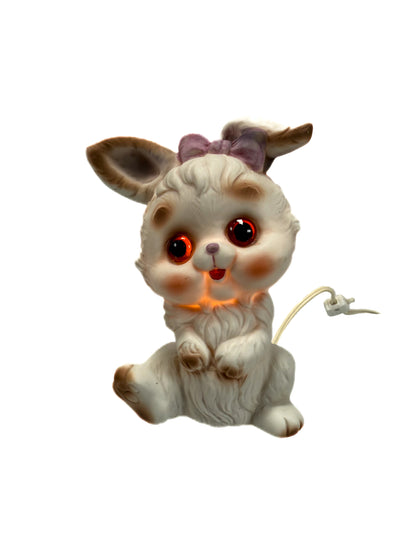 Vintage Lamp - Anthropomorphic Bunny Ceramic Table Lamp - Made in Japan