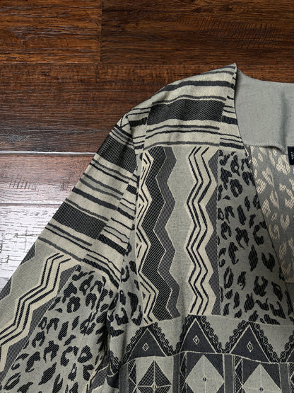 Vintage Signet Acetate Rayon Lightweight Jacket – Geometric Animal Print – Medium