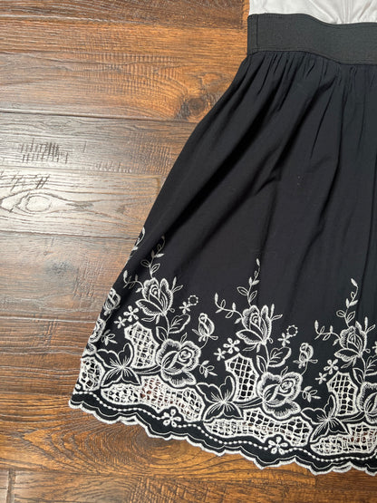 Vintage Clothing - Y2K A-Line Skater Dress - Black and White - Medium - Trixxi