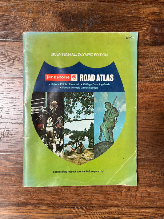 Vintage Ephemera - Firestone Road Atlas - Bicentennial / Olympic Edition - 1976