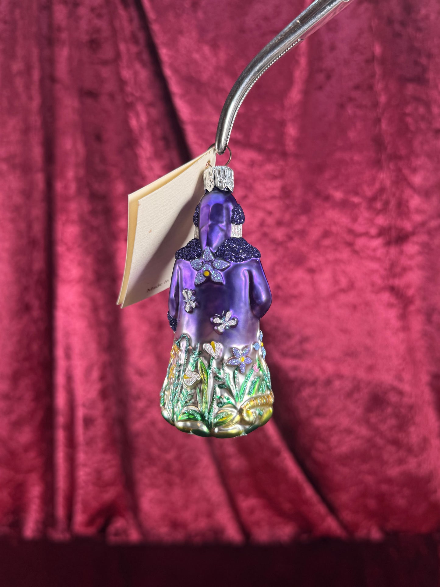 Vintage Christmas - Handblown Glass Ornament - Purple Rainforest Santa - Patricia Breen - Poland - 2000