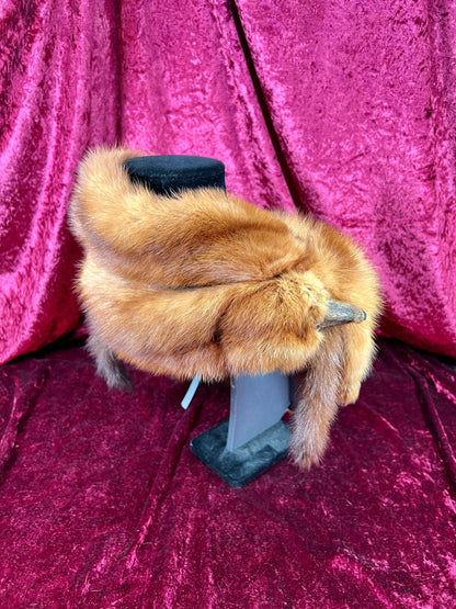 Vintage Fur Shoulder Wrap Stole – Four Red Foxes - 51"