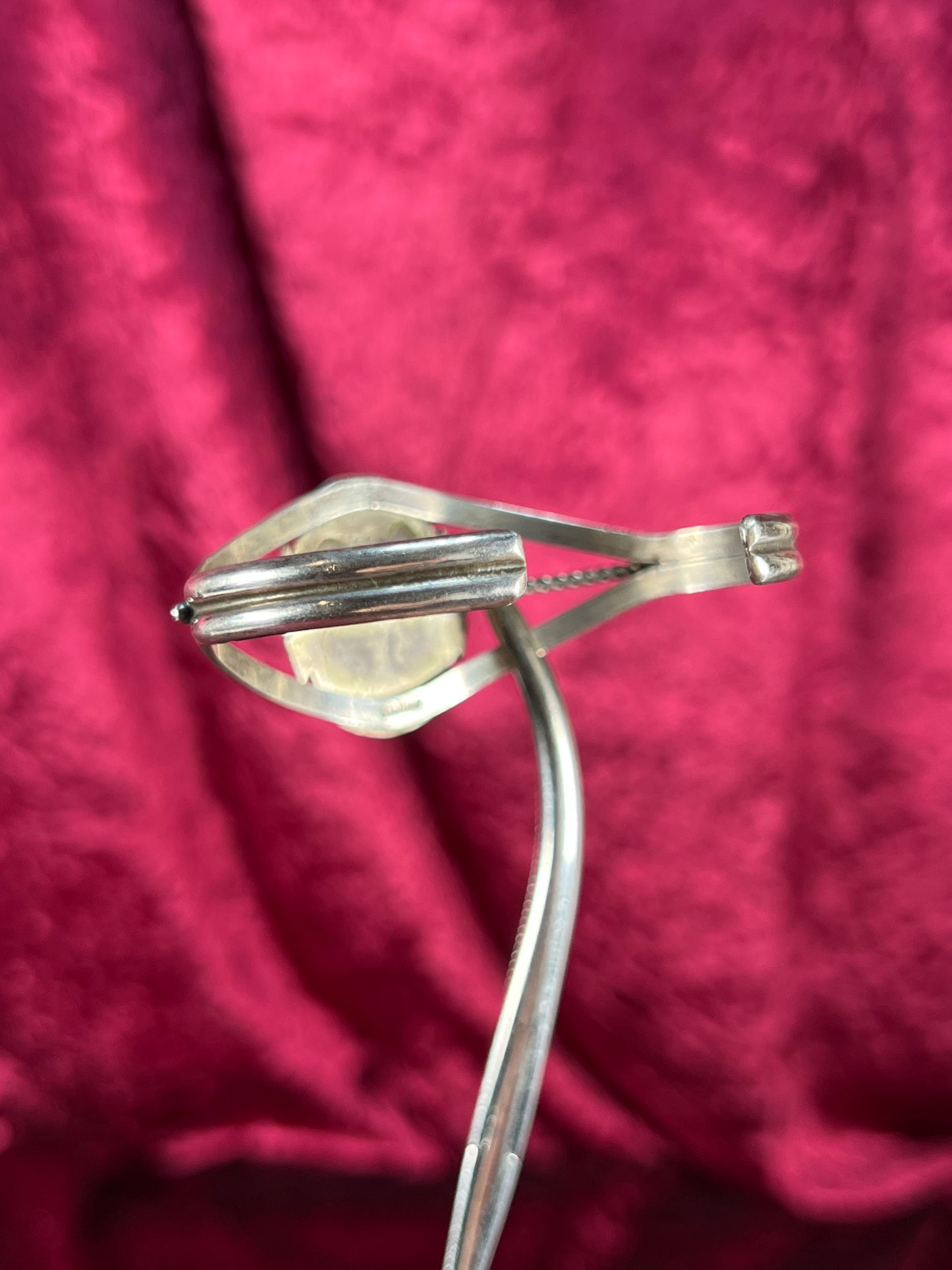 Vintage Jewelry - Cuff Bracelet - Sterling Silver - Number 8 Turquoise Center