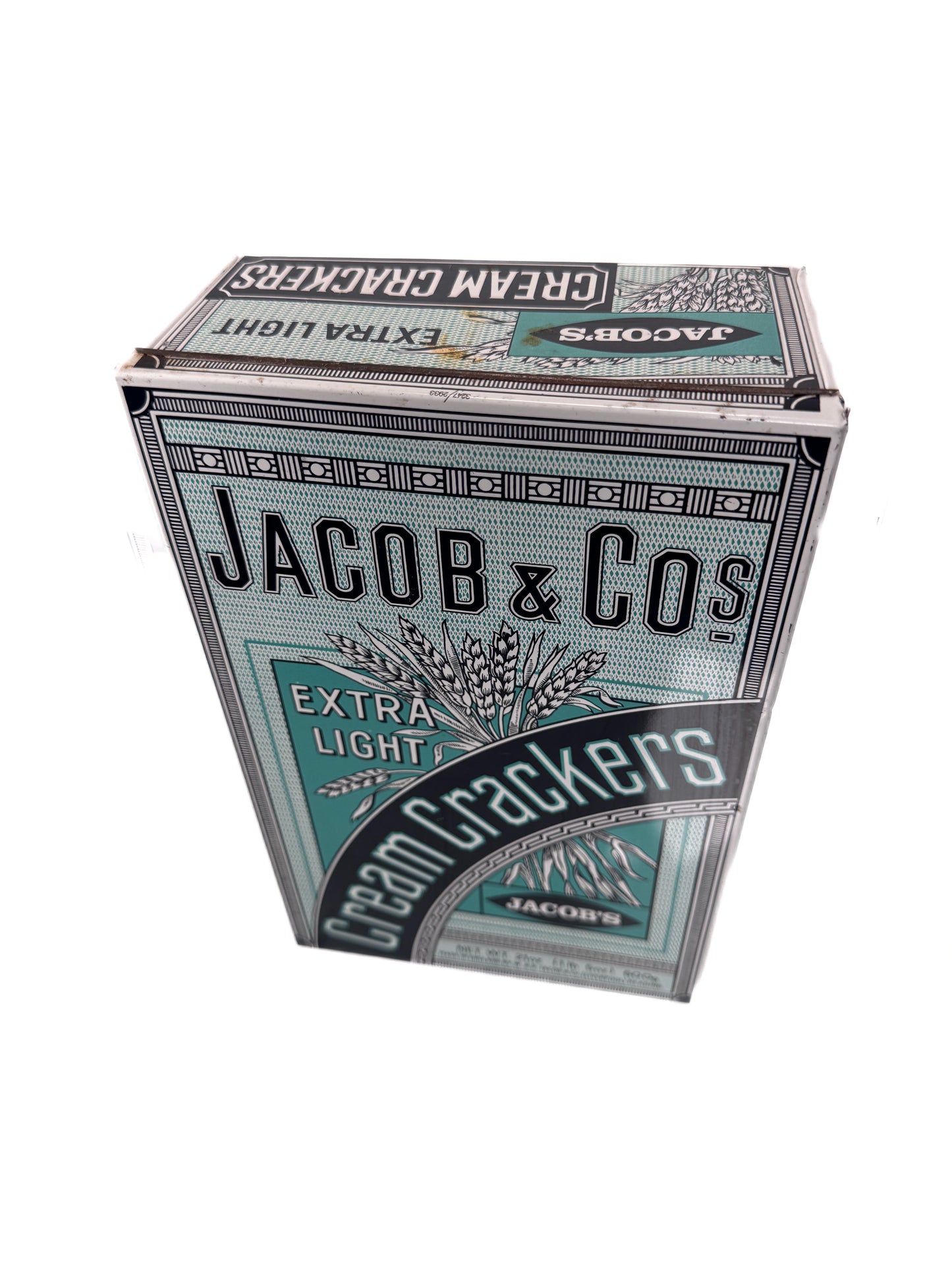 Vintage Metal Tin - Jacob & Co Extra Light Cream Cheese Crackers - 21 Oz - Made In England