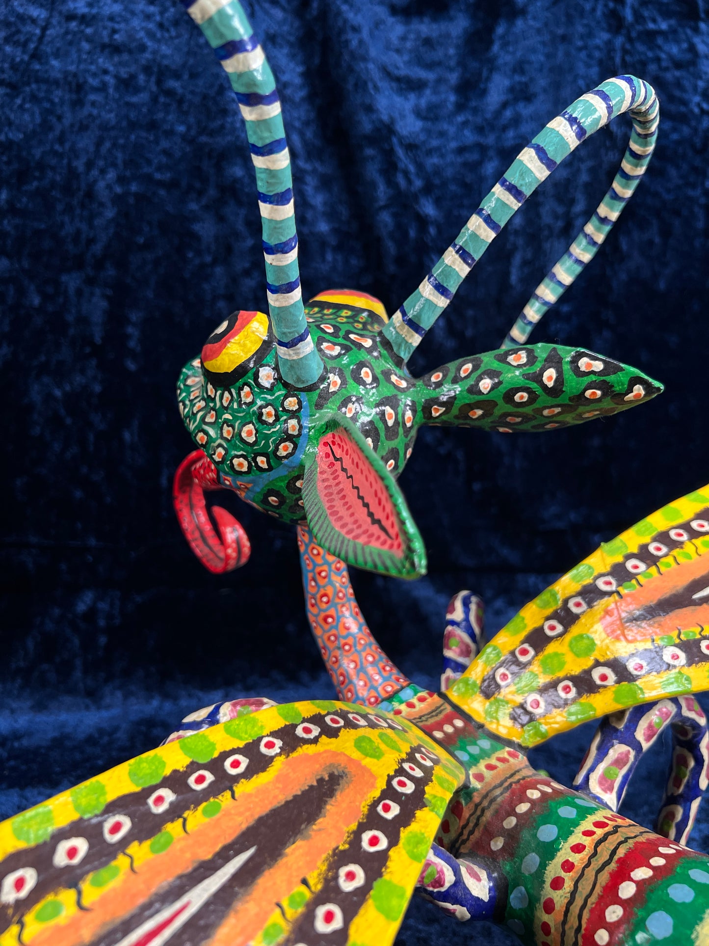 Vintage Paper Mache Alebrije Sculpture – Fantastical Winged Lizard Folk Art