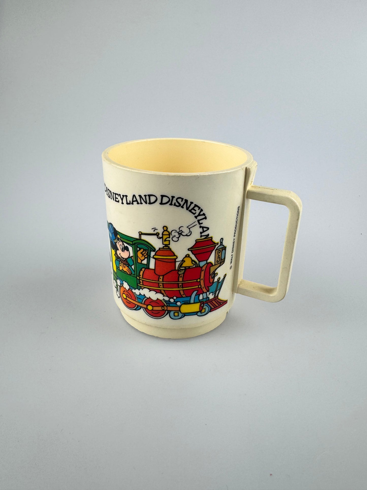 Disneyland Plastic Mug Mickey and Friends on Train - Made in USA - DEKA