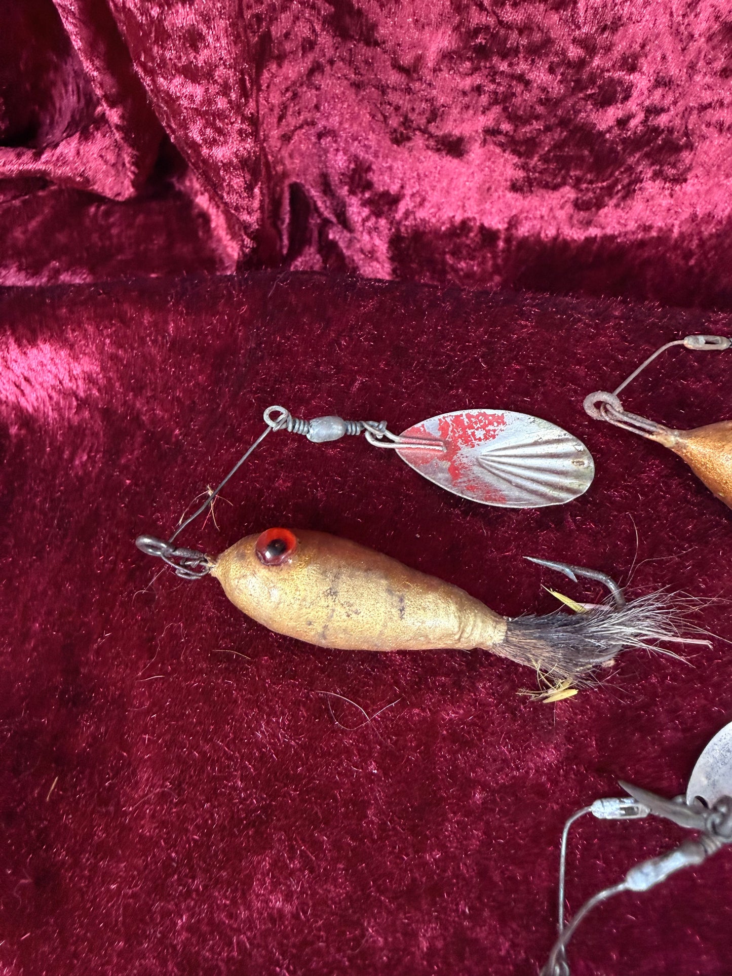 Vintage Glass Eye Fishing Lure Lot of 3 - Empire City Spinner Baits