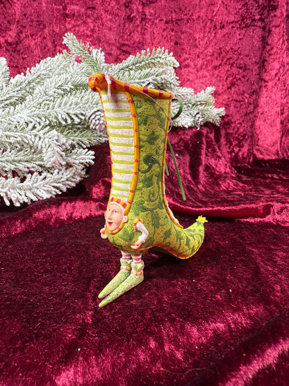 Vintage Christmas Ornament -  Elf In A Victorian Boot - Patience Brewster - Department 56