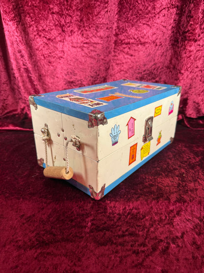 Vintage Toy - Metal Doll Suitcase with Dynamite Stickers - 1970s