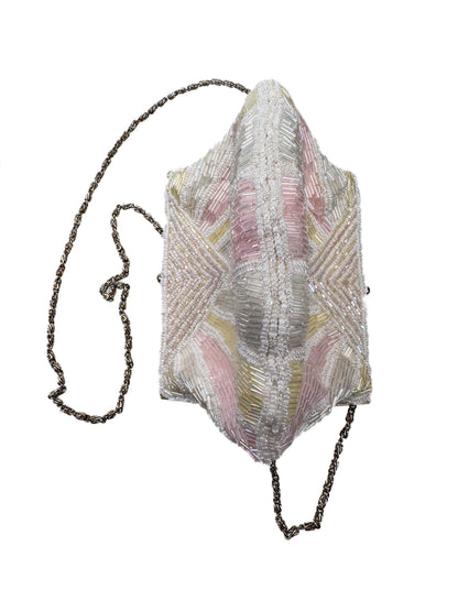 Vintage Purse - Beaded Pastel Shell Evening Cross-Body - La Regale
