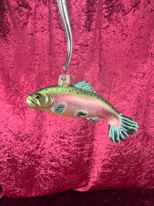 Vintage Christmas - Handblown Glass Ornament - Trout Fish - QVC