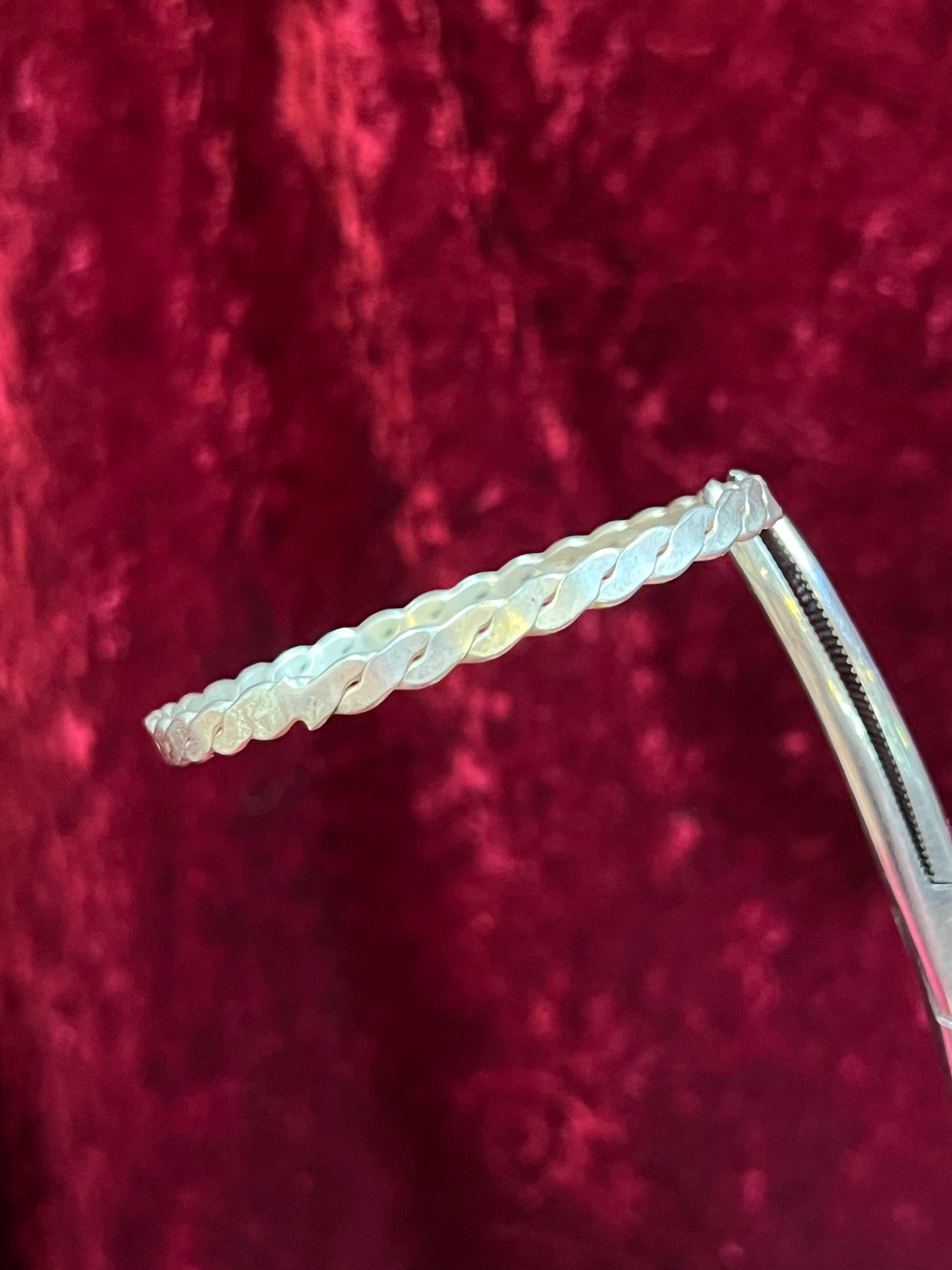 Vintage Jewelry - Bangle Bracelet - 925 Sterling Silver - Braided Twist