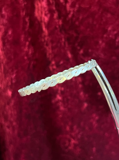 Vintage Jewelry - Bangle Bracelet - 925 Sterling Silver - Braided Twist