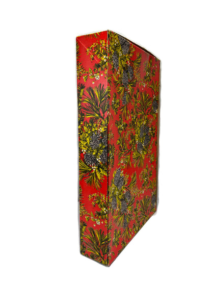 Vintage Shirt Box - Pine Cone Clusters on Persimmon