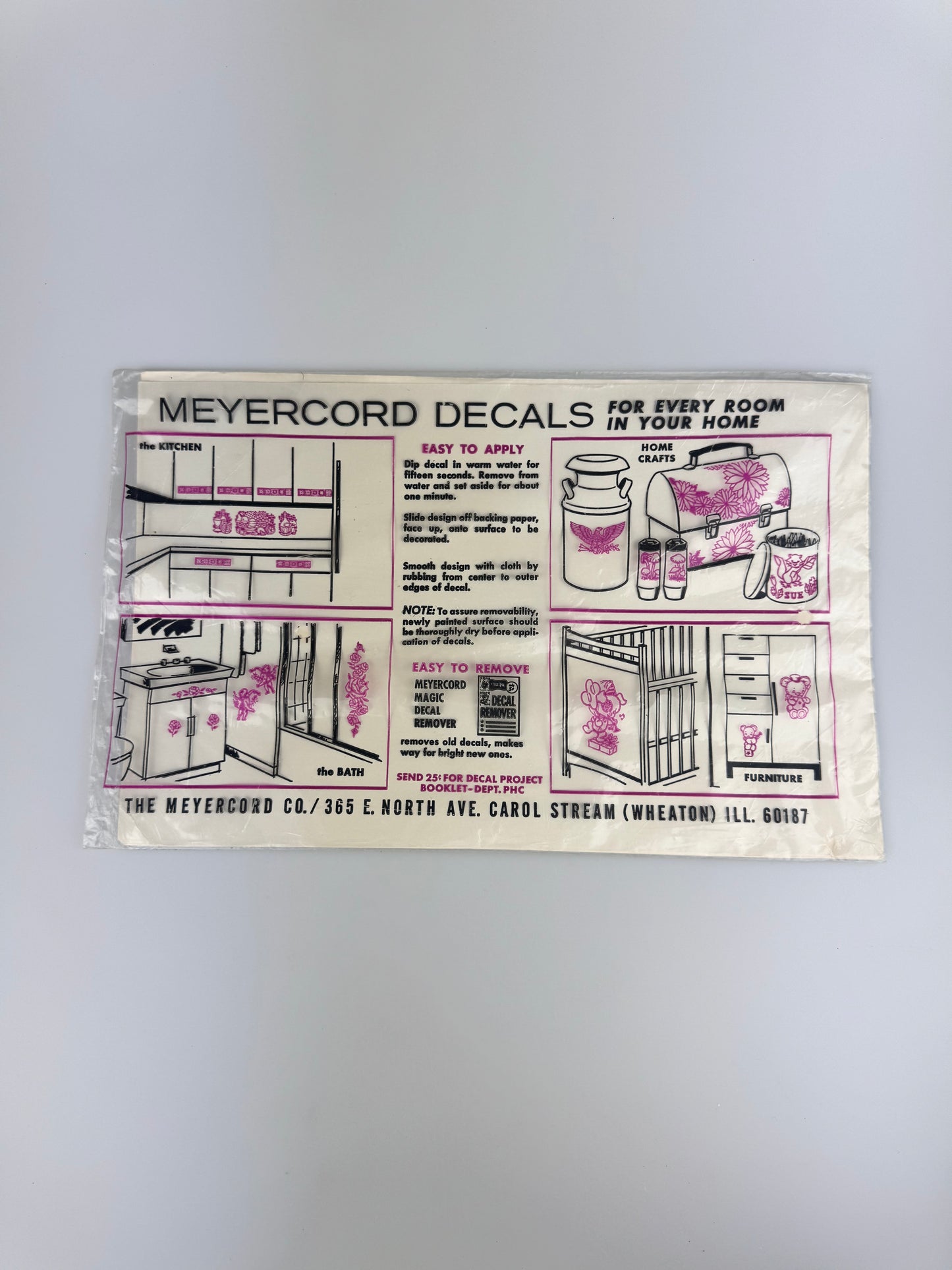 Vintage Meyercord Water Transfer Decal Sheet - Kitsch Yarn Puppies - 1400-A