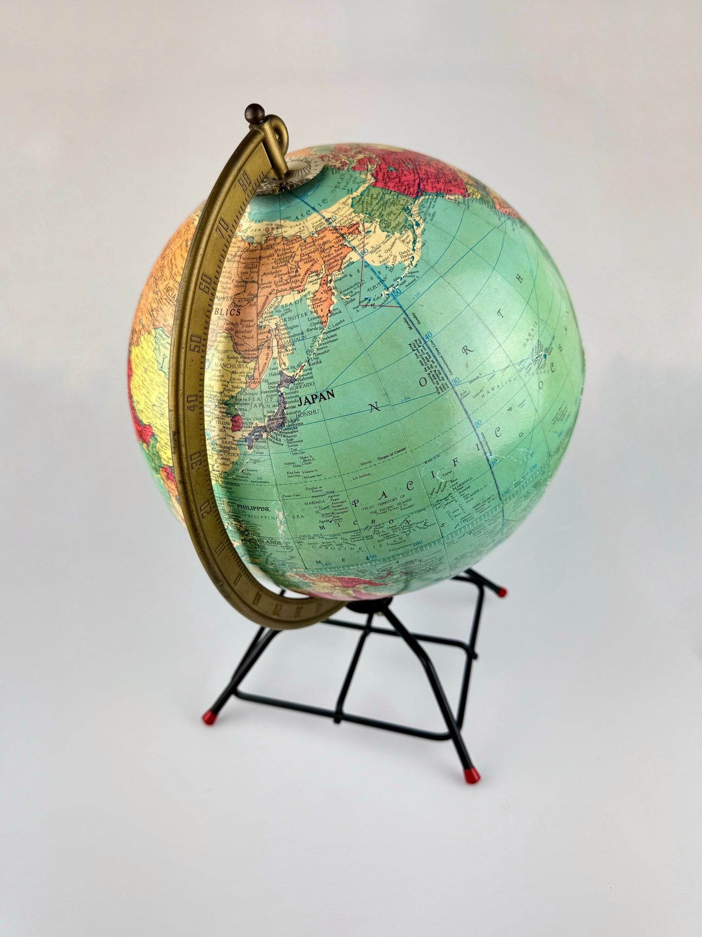 Vintage 1950s Replogle Atomic Desk Top World Globe