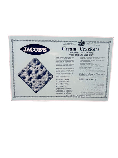 Vintage Metal Tin - Jacob & Co Extra Light Cream Cheese Crackers - 21 Oz - Made In England