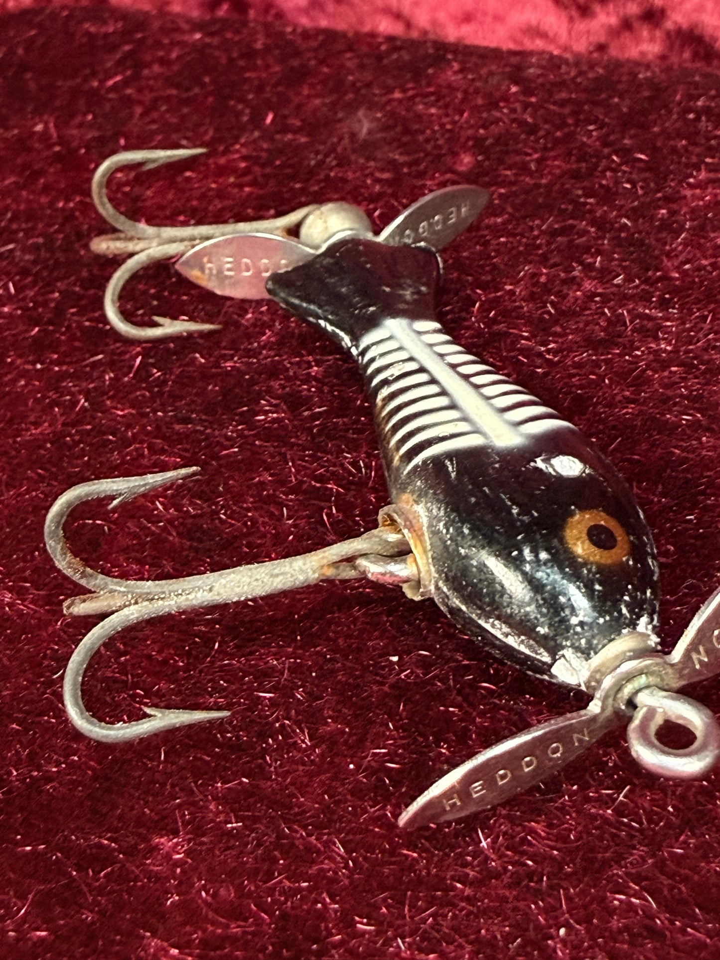Vintage Wood Fishing Lure – Heddon Tiny Spook Fishbone Pattern