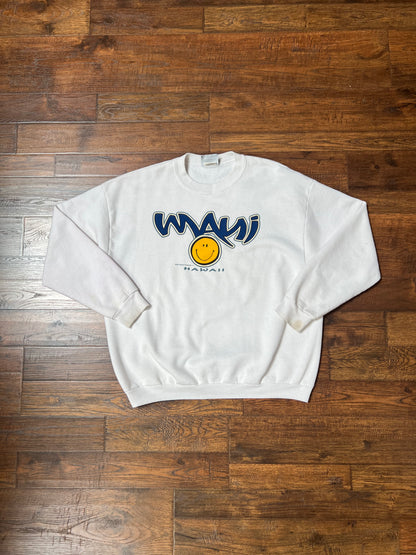 Vintage Clothing - Pullover Crewneck Sweatshirt - Maui Hawaii - Smiley Face - Lee Cotton Blend - X-Large