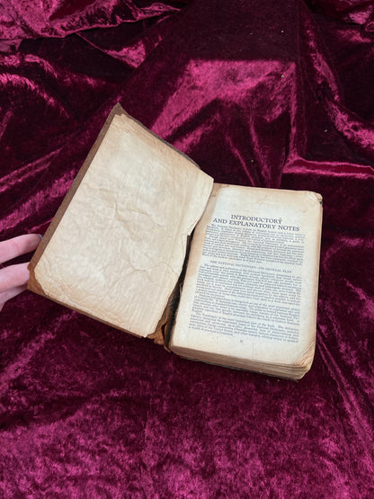 Vintage Leather Bound Dictionary Book - 1930 Popular Dictionary Reference