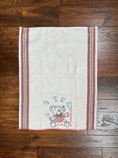 Vintage Linens - Embroidered Napkin Set - China, Silver, and Glasses