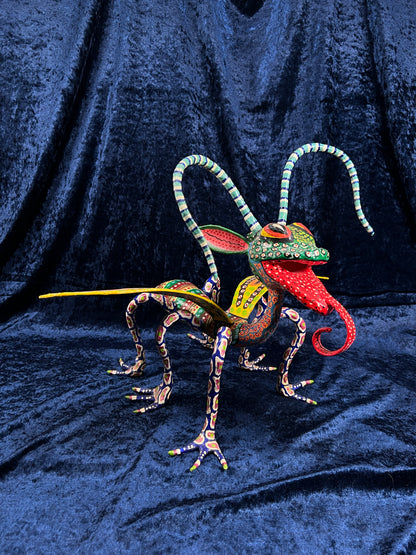 Vintage Paper Mache Alebrije Sculpture – Fantastical Winged Lizard Folk Art