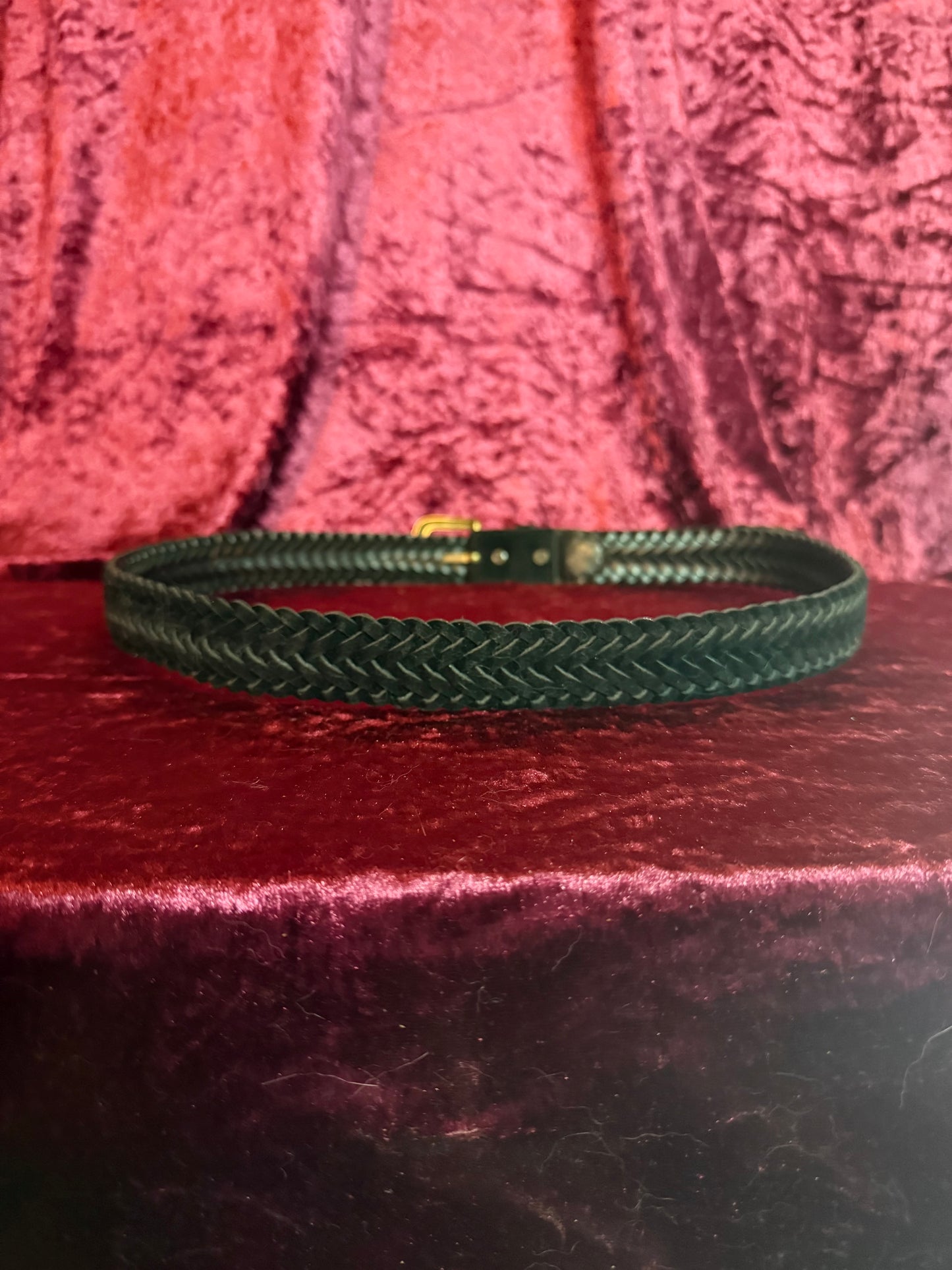 Vintage Accessories - Braided Suede Leather Belt - Black - M