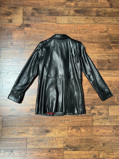 Vintage Clothing - Genuine Leather Jacket - Black - Maroon Lining - Small - Wilsons Leather