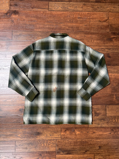 Vintage Clothing - Flannel Shirt - Green Plaid - Large - Back Packer Sportswear