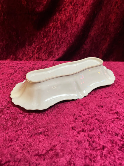 Vintage Trinket Dish - Hand Painted Porcelain - Pink and Purple English Roses - Noritake