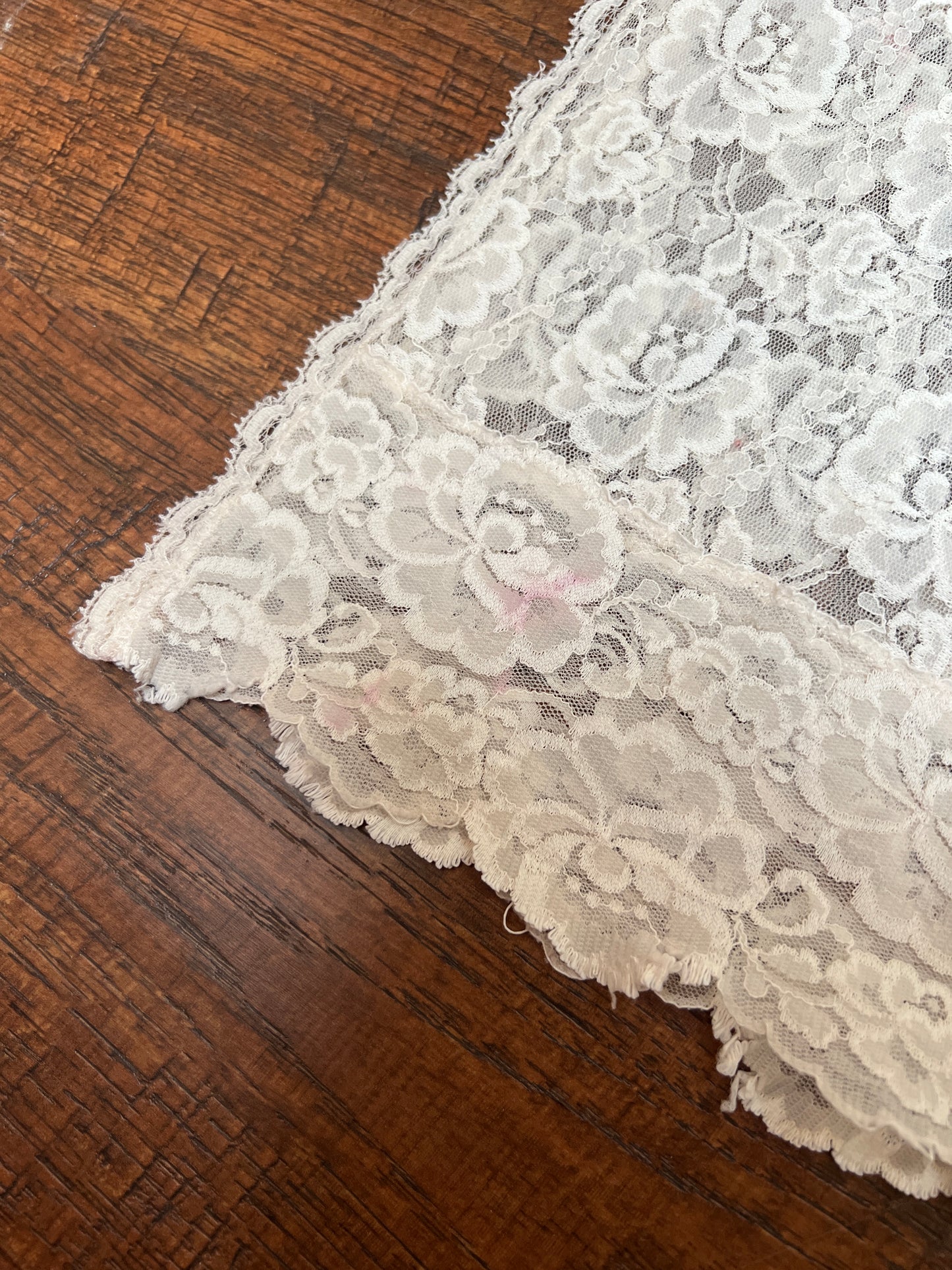 Vintage Clothing - Sheer Lace Tank Top - White English Roses - Medium