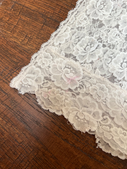 Vintage Clothing - Sheer Lace Tank Top - White English Roses - Medium