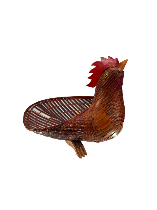 Vintage Basket - Rooster - Farmhouse Style Handicraft