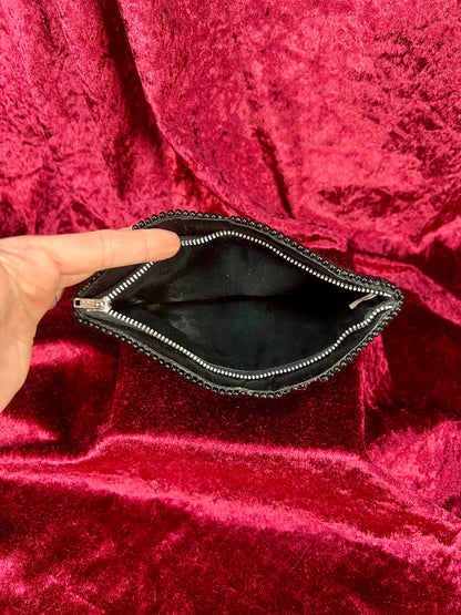 Vintage Beaded Evening Clutch – Black Butterfly Motif Cocktail Purse
