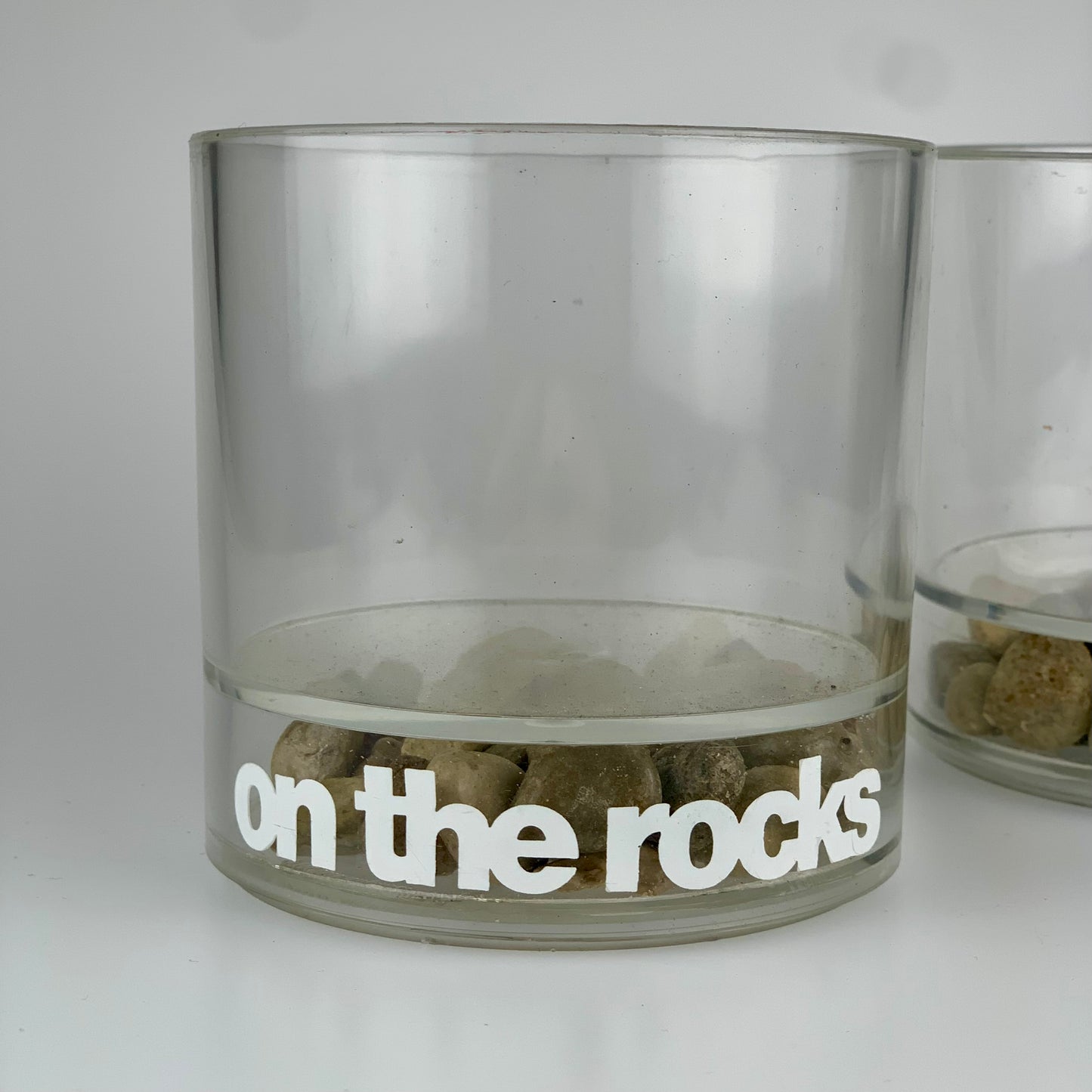Vintage "On the Rocks" Novelty Low Ball Cups | 1970s Gag Gift HOWW MFG.