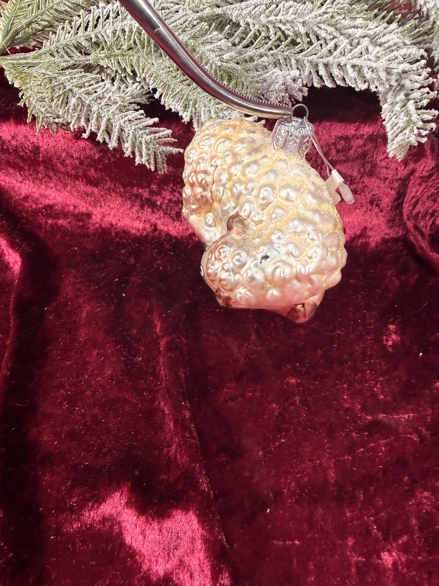 Vintage Christmas - Handblown Glass Ornament - Sheep - Inge Glas - Germany