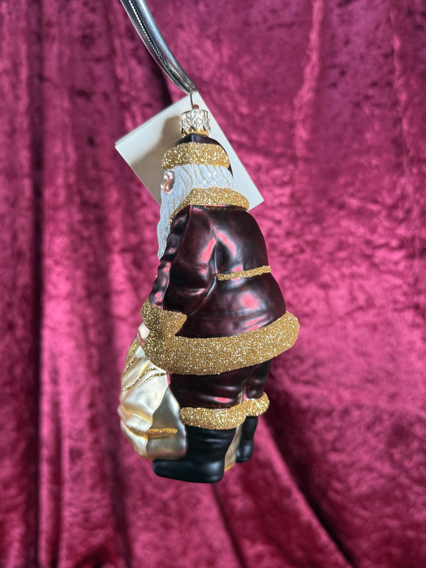 Vintage Christmas - Handblown Glass Ornament - Red Santa Claus with Toy Sack - Patricia Breen - Poland