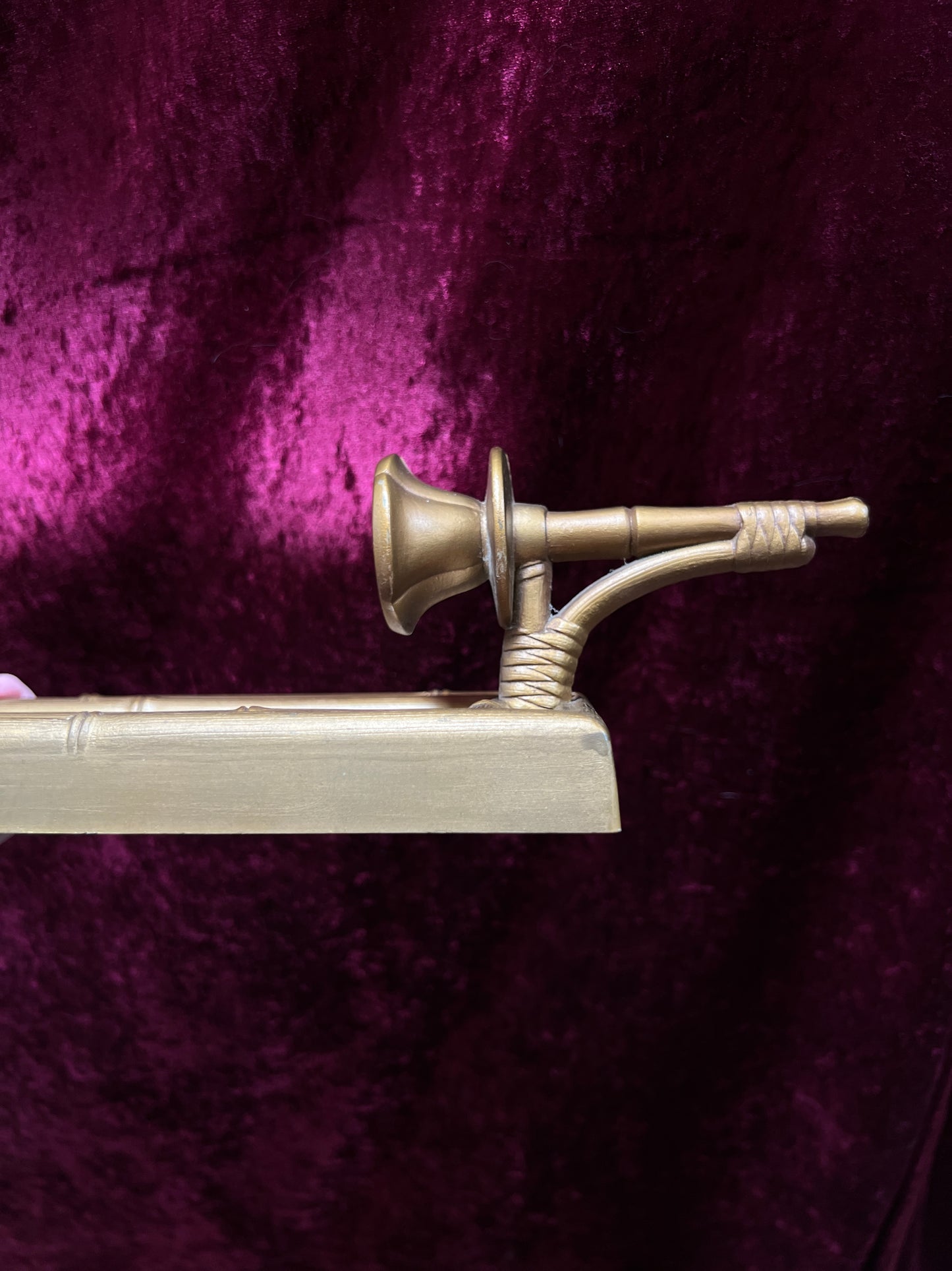 Vintage Burwood Mirrored Candle Sconce - Gold Faux Bamboo Framed