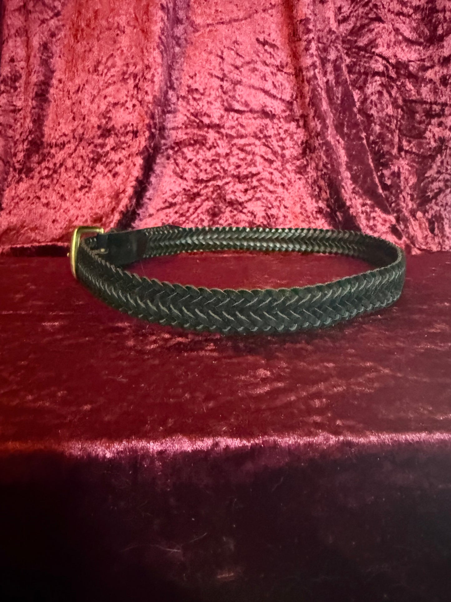 Vintage Accessories - Braided Suede Leather Belt - Black - M