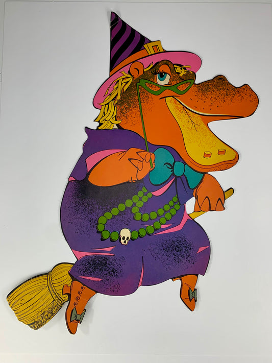 Vintage 1960s Halloween Die-Cut - Hippo Witch - Made In U.S.A. - #2