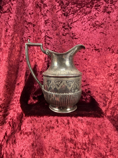 Antique Decor - Thai Silver Decanter with Handle - Floral Geometric Designs
