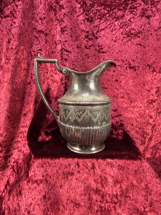 Antique Decor - Thai Silver Decanter with Handle - Floral Geometric Designs