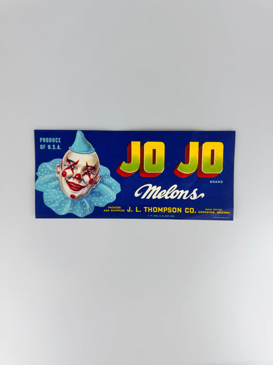 Original Vintage Jo Jo Brand Melons Clown Advertisement